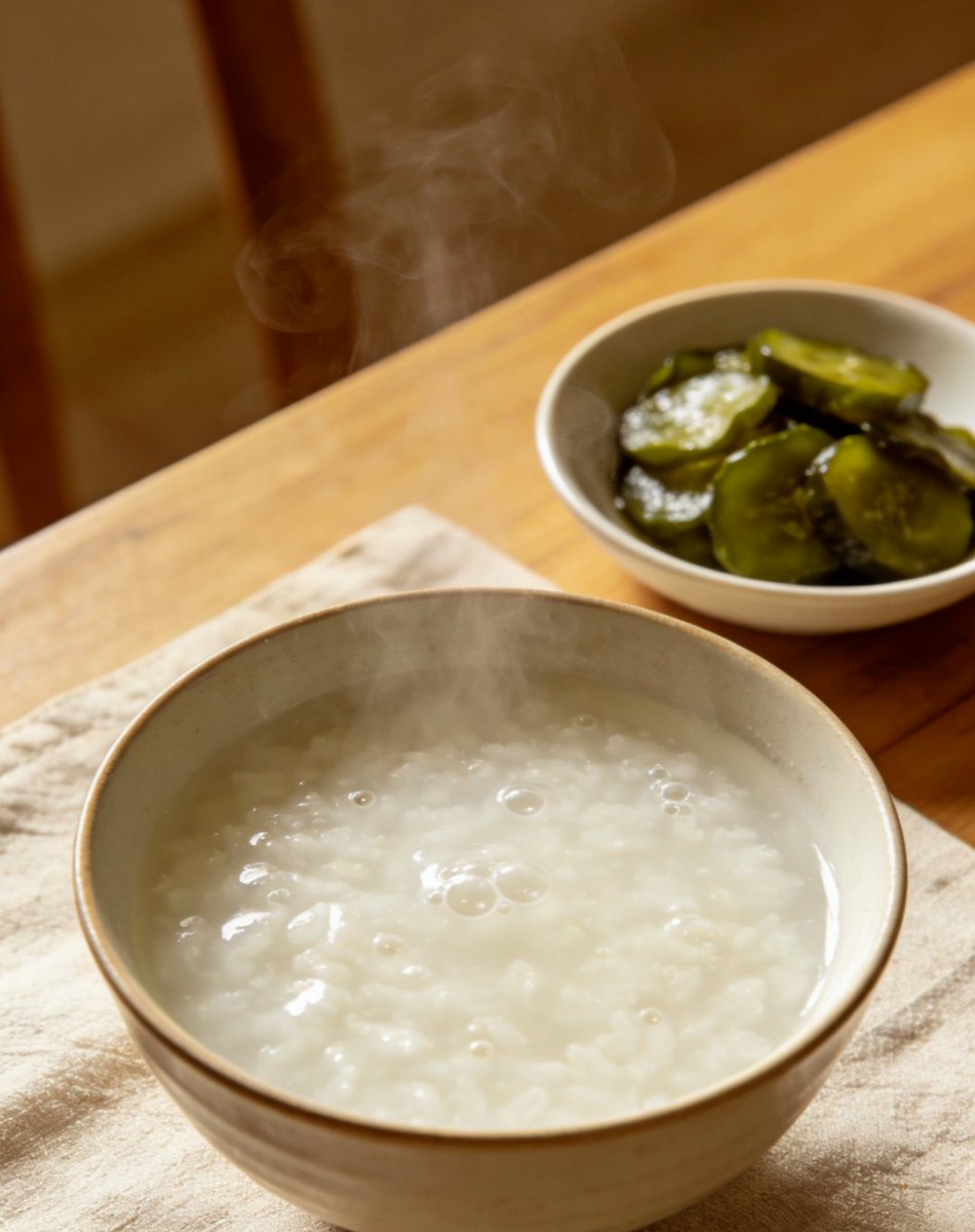 syafriz15709717's tweet photo. Just made a warm bowl of congee with pickles—cozy little weekday win that hits so right , https://t.co/h4LtQQoHKn