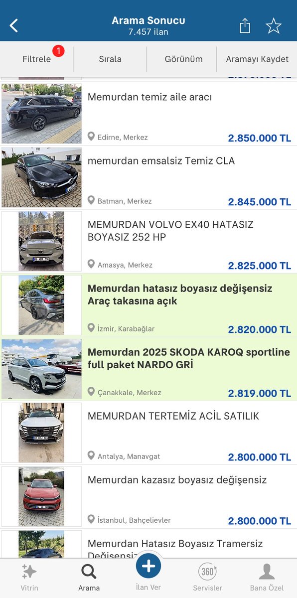 Tasarflubirkmci's tweet photo. Bir şey soracağım Memurdan olunca ne oluyor?

Az buz da değil bu şekilde 7.457 tane ilan var https://t.co/P7FSLhHTGt