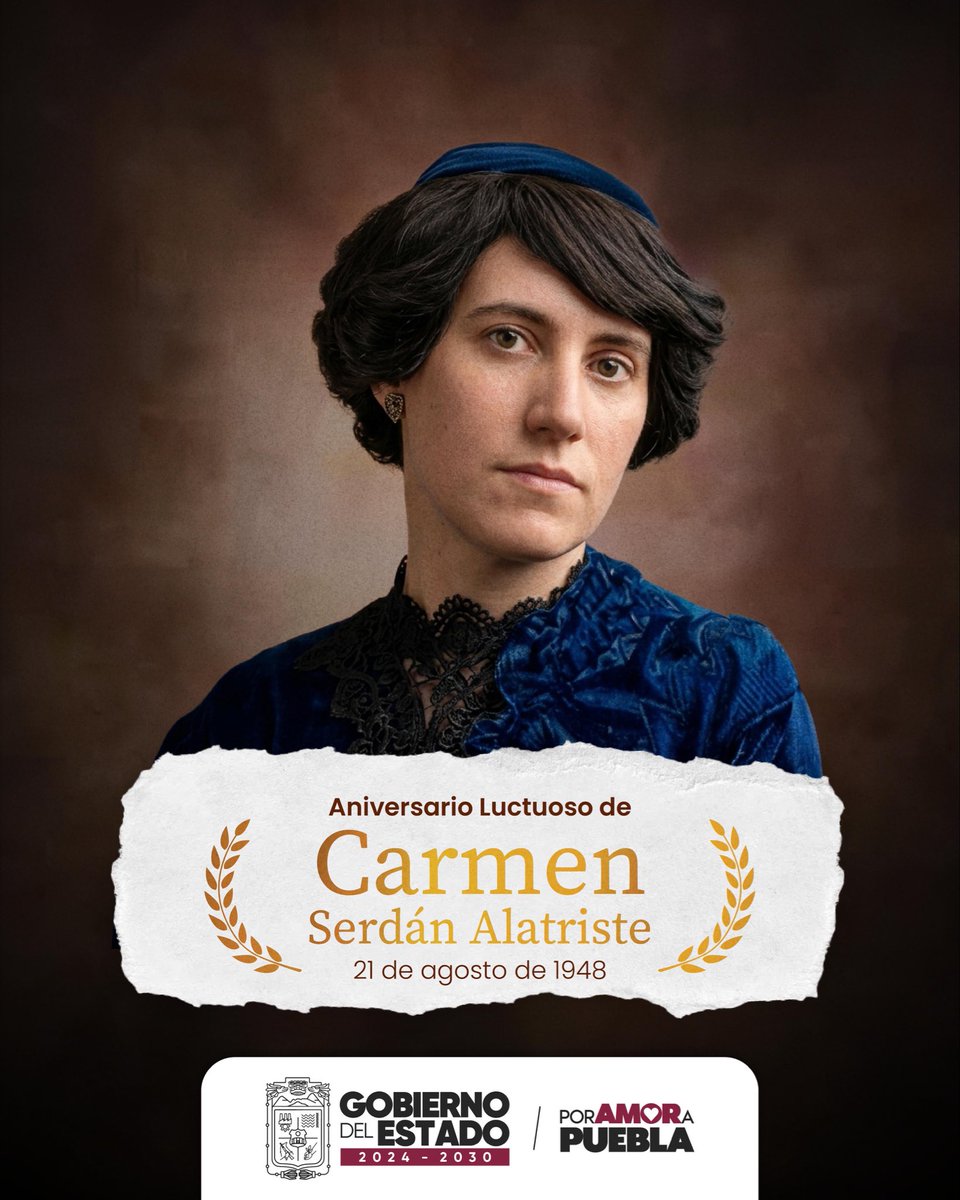 armentapuebla_'s tweet photo. En el aniversario luctuoso de Carmen Serdán, honramos la memoria de una mujer poblana que hizo de la valentía y la convicción una forma de transformar la historia de México. 🇲🇽🕊️ https://t.co/um8bxIpUrb