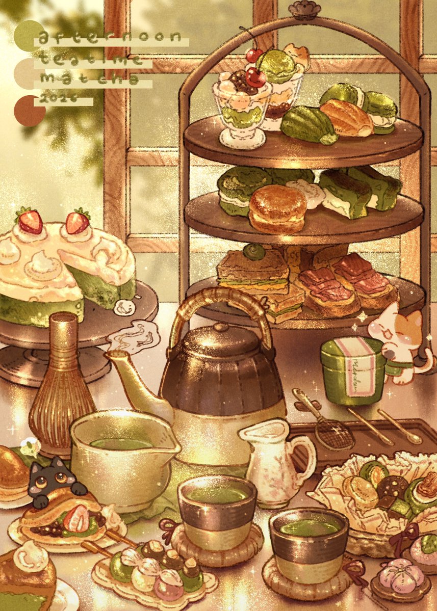 bestrollever's tweet photo. ✨Matcha afternoon teatime 🍵
Enjoy a leisurely break with some comforting matcha themed desserts as well! https://t.co/0Yj4jv1Vbv