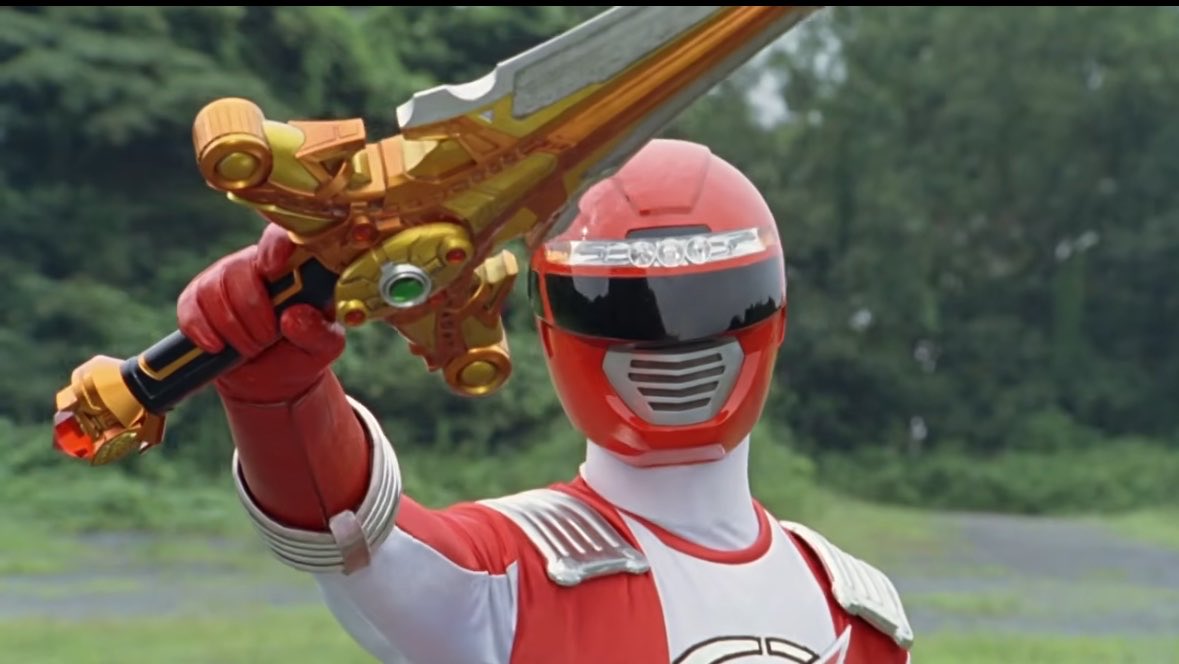 o0mh9f's tweet photo. #轟轟戦隊ボウケンジャー
#ボウケンジャー
#スーパー戦隊

チーフが黄金の剣を手に入れた展開も最高だったけど、ラストでまさか剣が変形し、ズバーンになるのは予想つかなかったわね

そして、リュウオーンの過去が明かされたと同時にチーフとの因縁がさらに深まるわな https://t.co/fNMSICdKMq