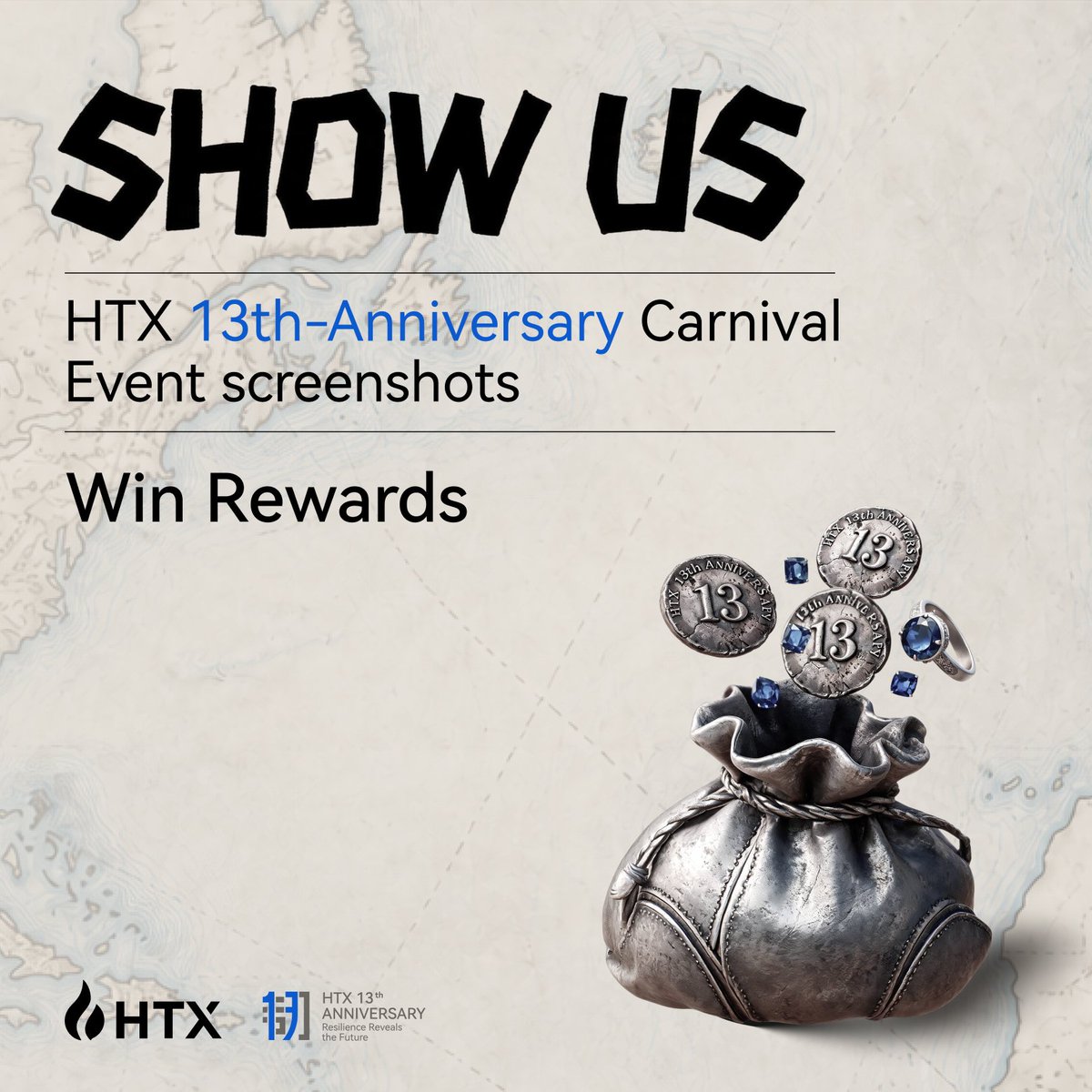 HTX_Global's tweet photo. 🥳SHOW US &amp; WIN!
#HTX13thAnniversary GIVEAWAY!

Joined the 13th Anniversary Carnival? 
Show us your event screenshot!

🎁GIVEAWAY:  
Follow @HTX_Global +  RT +  Comment a screenshot of your participation!

 10 WINNERS, 6,666,666 $HTX EACH! https://t.co/iS6BJM8PNk