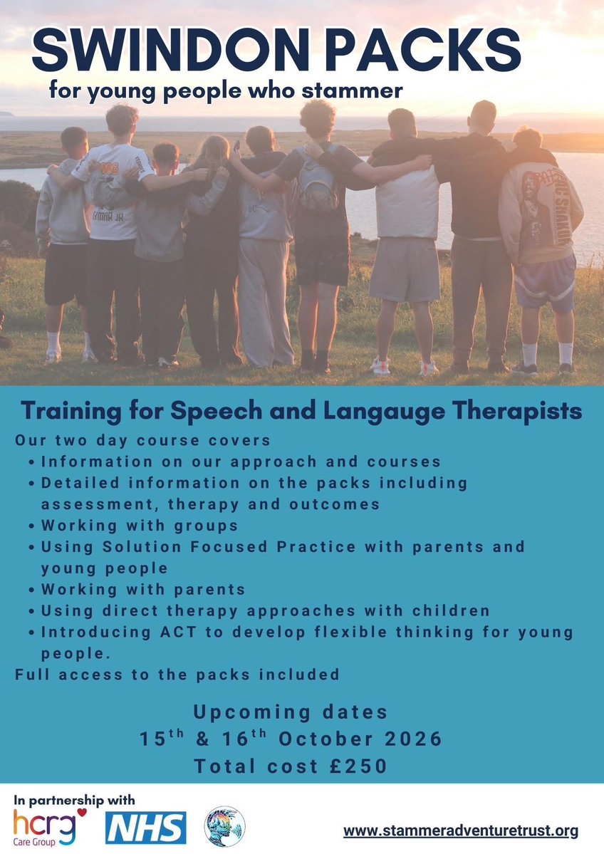 StamAdvTrust's tweet photo. Calling all #SLTs
Don’t miss out on two days to build your skills and confidence working with young people who stammer.
⭐️Group discounts for bookings of 8+
Get in touch to secure your place
#stammer #stutter #SLT #ProfessionalDevelopment @StammeringCEN @stammer @RCSLT https://t.co/frdx3sEswP