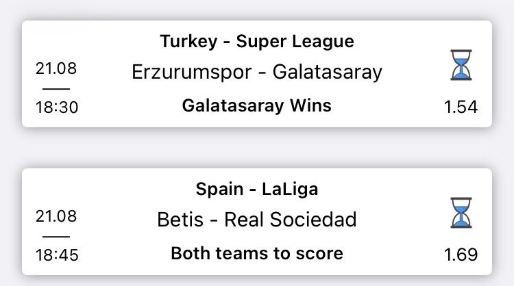 Rosehillpredict's tweet photo. ⚽🏆 Sports Picks — 21/08/2026 🔥

➡️ Erzurumspor 🆚 Galatasaray
🕡 Time: 18:30
⏳ Galatasaray Wins

➡️ Betis 🆚 Real Sociedad
🕡 Time: 18:45
⏳ Both Teams To Score

💭 Today’s selections feature Turkey Super League and LaLiga. Galatasaray are backed to secure the victory, while Betis vs Real Sociedad is tipped for both teams to find the net. 🔥⚽🏆💰

🎯 BEST PICKS ✅💰🔥🏆🚀⚽📈