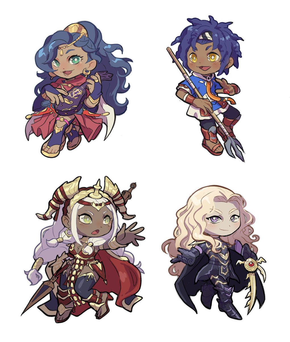 lucy8poke's tweet photo. Some Fortune’s Weave lords chibis. Sooo excited for this game to come out!

#FireEmblem #FEFW #dietrich #cai #leda #theodora https://t.co/bzfe1bEyCF