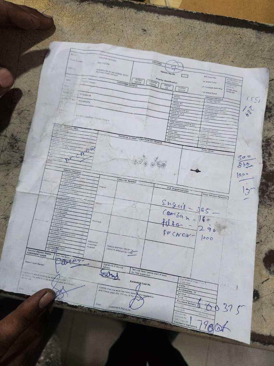 SurajOfficial74's tweet photo. @hondaindia Now I’m being told I took it back, which is incorrect. I have a photo of the battery report card as proof
I need my battery by 22/08/2026 without fail Please fix the issues battery If it cannot be tracedrepaired provide a new battery
8699955321 / 8699955443
@lyallpur_honda https://t.co/bey85UVuVg