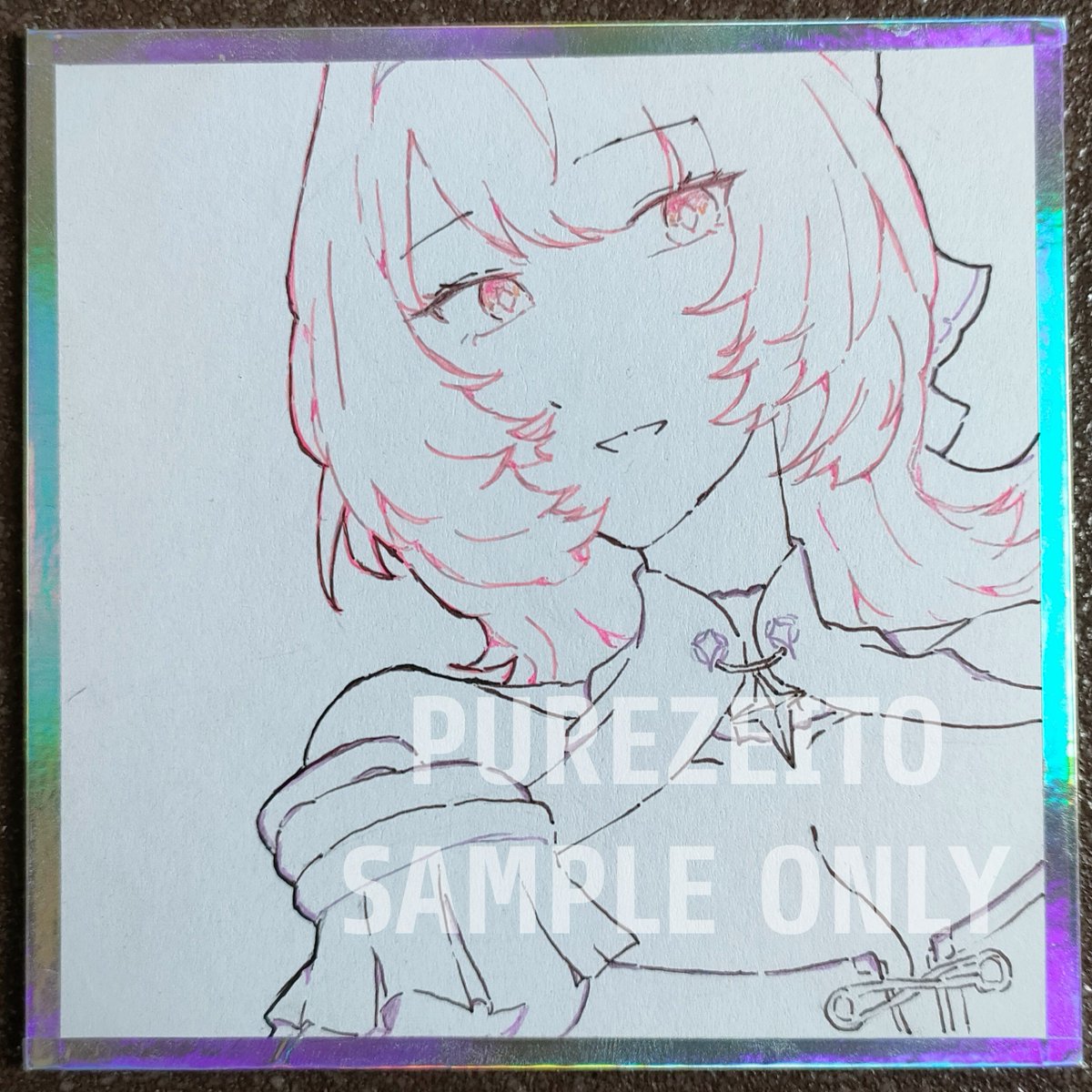 purezeito's tweet photo. sample!!
(smaller and holo shikishi are not available for commission) https://t.co/c0RfFkZMDX