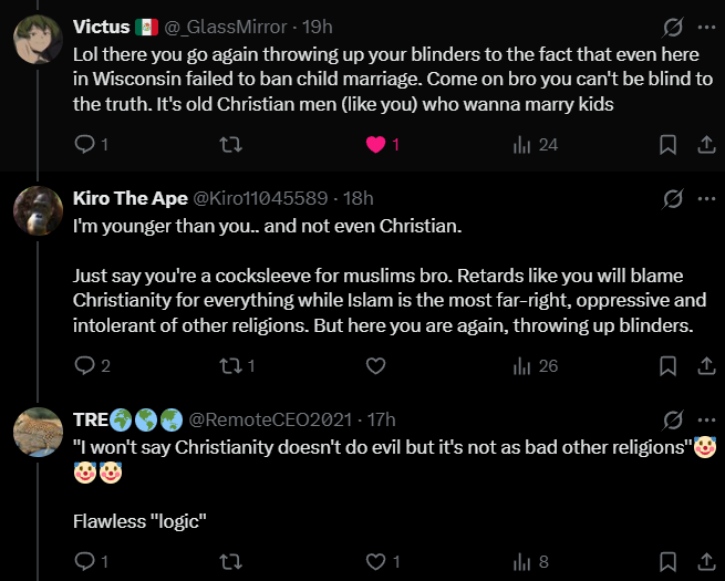 RemoteCEO2021's tweet photo. @Kiro11045589 @_GlassMirror @0xthorchain @glometreus @NKY_Leftist Sure, you are.. the quarter witted dipshit specifically whining about Muslims and not all religion while vehemntly defending Christianity in this thread isn't religious at all🤡🤡🤡

Then you want to talk about who's retarded...🤡🤡🤡

Consult a mirror, kiddo https://t.co/lyZ6uOGWCq