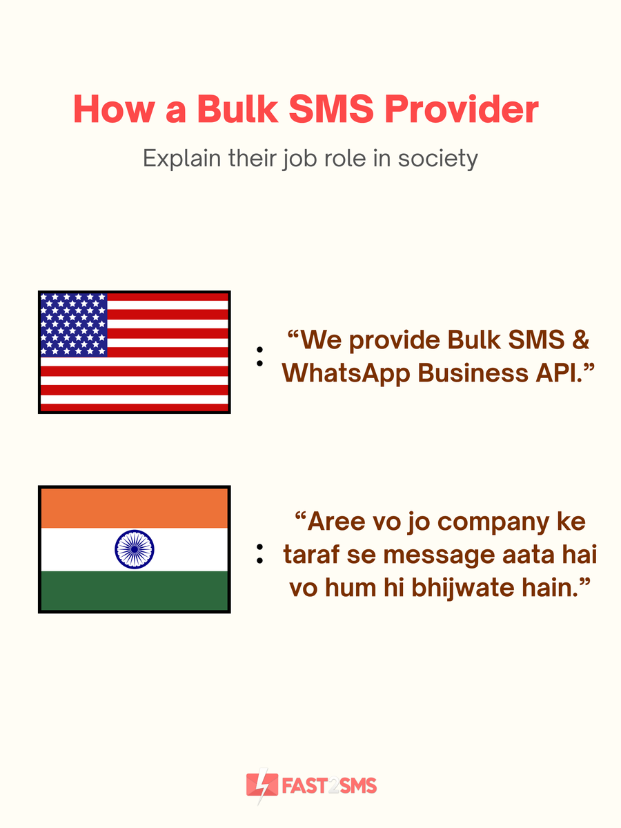 Fast2SMS's tweet photo. Same thing. Different way ๐ฃ๏ธ
Because every business has its own way.
We just make sure your messages always find their way, your customers find their way to you, and your business stays on its way to growth without getting in the way of failed messages ๐
#fast2sms #bulksms https://t.co/kUkwvcbl0d