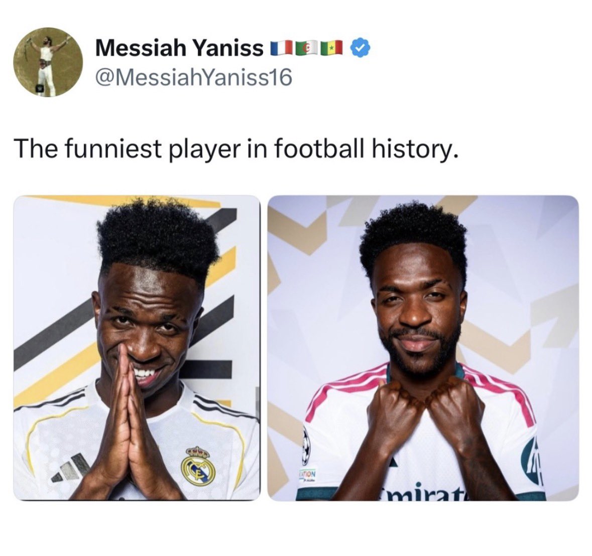 Mosesstwd's tweet photo. Whoever made this post knew exactly what they were doing 😭😂

Footballers are supposed to entertain us on the pitch, but this guy is doing it everywhere 😂

The funniest player in football history? https://t.co/VPvlY4azId