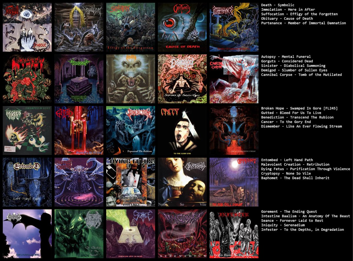 Punfunsito's tweet photo. 25 Death Metal Albums from the 90s I love (in no particular order) https://t.co/ZF1PDKe8Su