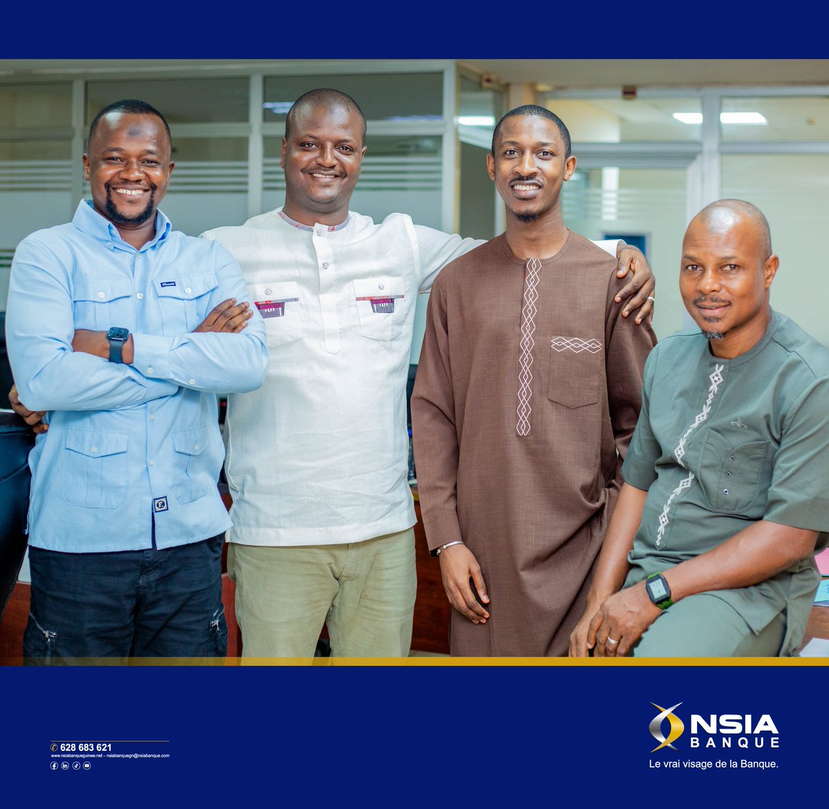 nsiabanqueguine's tweet photo. Une semaine de plus, une expérience de plus, et toujours de nouvelles ambitions à relever.

Bon vendredi à tous.

NSIA Banque, le vrai visage de la Banque.

#NSIABanqueGuinee #BonVendredi #TGIF https://t.co/Y77ICHWkau