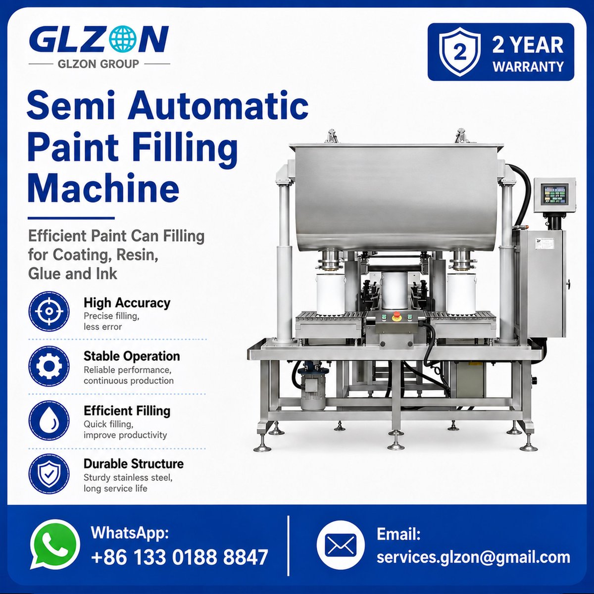 GlzonM's tweet photo. π± WhatsApp: +86 133 0188 8847
π§ Email: services.glzon@gmail.com
#PaintFillingEquipment #PaintFillingMachine #PaintCanFillingMachine #PailFillingMachine #PaintFiller #CoatingFillingMachine #ResinFillingMachine #InkFillingMachine #GlueFillingMachine https://t.co/S8QPmPI6pa