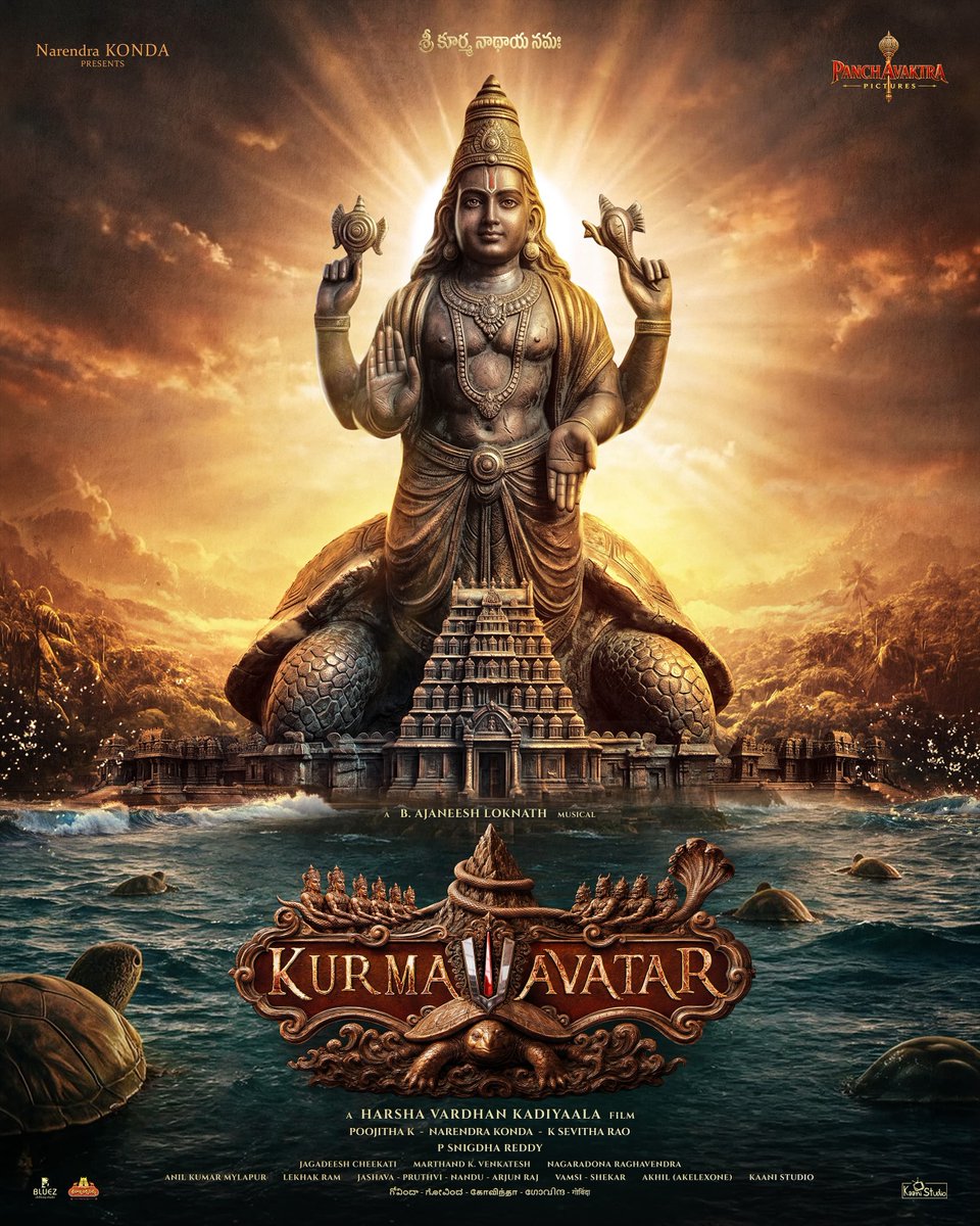 Panchavaktrapic's tweet photo. THE AVATAR YOU NEVER SAW COMING🔥

From the depths of the ocean…
A forgotten divine force rises. 🌊🐢

Produced by #K_Pujita 
@Panchavaktrapic &amp; #Rukvinastudios 

🎬 Written &amp; Directed by @harrshakadiyaala
🎶 Music By @Ajaneeshb

#KurmaAvatar #ShivarajKumar #WorldOfKurmaAvatar https://t.co/0dX8GwQpgL