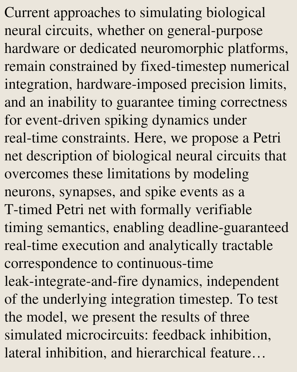TAL's tweet photo. Petri Net Description of Biological Neural Circuits for Fast Hardware Prototyping

Carlo daCunha, Rodrigo Pena, Marcos Turqueti
https://t.co/byOSFMq8it [𝚌𝚜.𝙽𝙴] https://t.co/5Vsha9qXkA