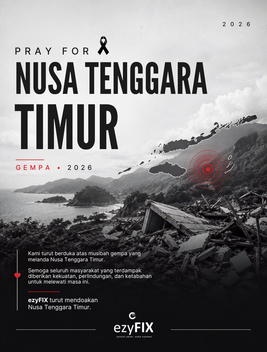 ezyFIX_Cempaka's tweet photo. "Turut berduka atas musibah yang menimpa Nusa Tenggara Timur. Semoga diberikan kekuatan dan ketabahan.

#prayforntt #nusatenggaratimur #beritaduka https://t.co/oWmuTvMh45