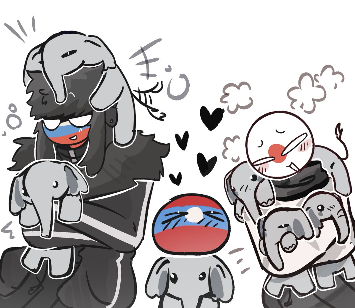 _the_333_'s tweet photo. #Laos gift for #Russia and #japan<3
Elephants are a symbol of peace and harmony!

#countryhumans #chtwt https://t.co/Imt6vccmMd