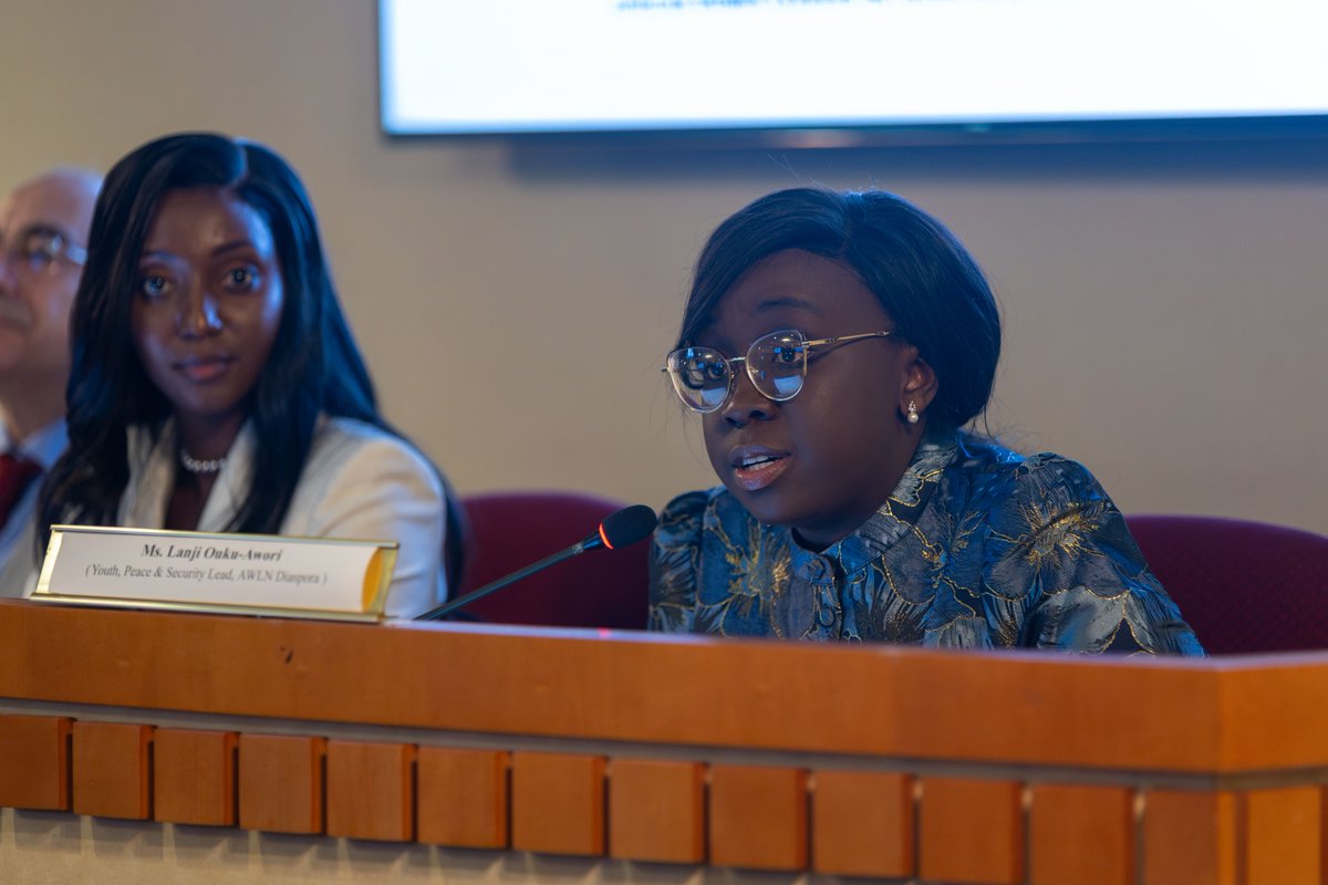 AWLNetwork's tweet photo. “In every country, without exception, we found young people already building the solution before any institution arrived to name it.”

At #IYD2026, Lanji Ouko-Awori, Managing Partner at Crevit Mulier & Co., AWLN Diaspora Consortium Youth, Peace & Security Lead & Co-Author of the Pan-African Youth Framework Report on Youth, Peace and Climate Justice, highlighted the critical role young Africans are already playing in responding to water insecurity, climate change and conflict.

Grounded in consultations and dialogue with youth-led organizations across more than 15 countries, the Framework calls for youth to be at the heart of sustainable climate, peace and security interventions, not only as participants, but as leaders and drivers of solutions.

#AWLNDiaspora #YouthLeadership #YouthPeaceSecurity #ClimateJustice