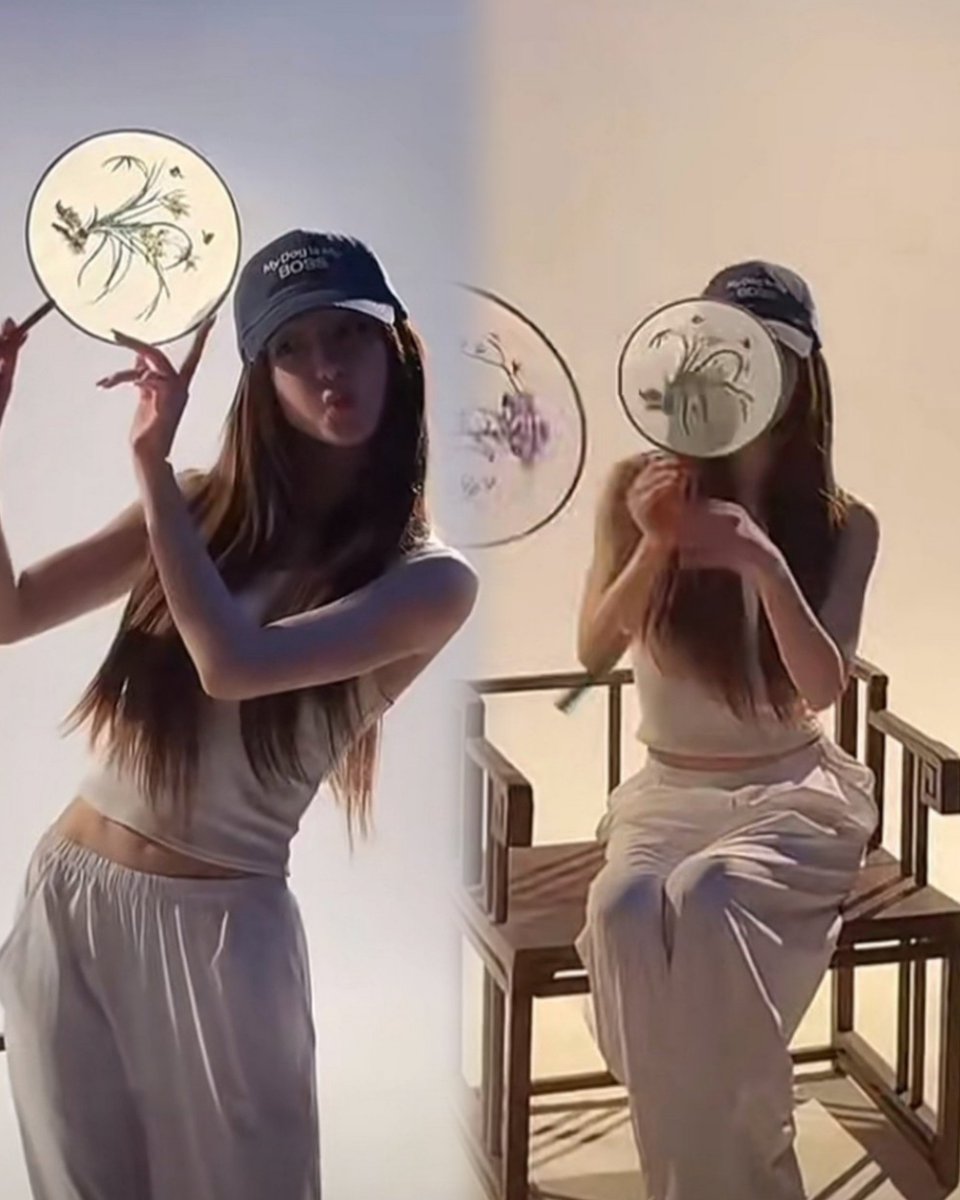 TetSolo1230's tweet photo. Wow, the team is quite large, there's a lot of work. Notice the girl's jewelry is very beautiful. Lusi is demonstrating how to handle a fan. And Edith Piaf is playing in the background. https://t.co/4iYJJKJTjP