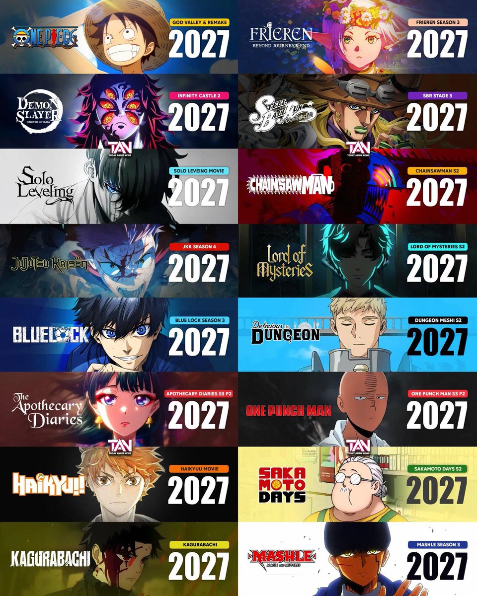 onepirateking1's tweet photo. Which anime are you most excited for in 2027? https://t.co/febskaTOT6