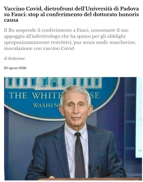 Willi_Shake_01's tweet photo. Bene, molto bene ... il cerchio inizia a stringersi ... ora attendiamo la "messa sotto accusa" dei nostrani "scienziatih" e politicanti collusi. https://t.co/E4T0gSOBkr