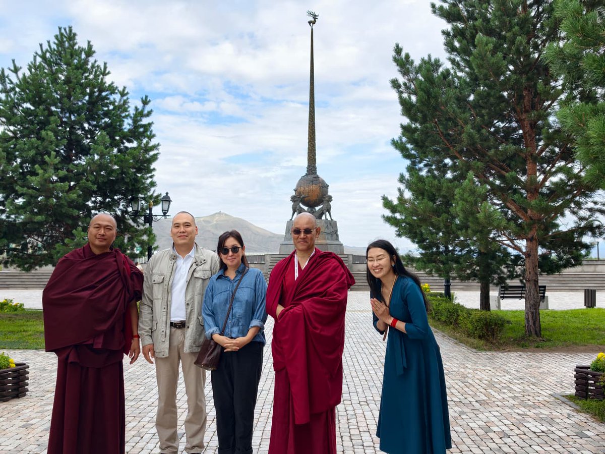 IbcWorldOrg's tweet photo. Thereafter, against the backdrop of the iconic ‘Centre of Asia’ monument, the Secretary General of IBC held interaction with Mr. Aydin Sergeevich, former Minister for Regulation of Contract Systems in the Sphere of Procurement of the Government of Republic of #Tuva in Russia.
#4thInternationalBuddhistForum