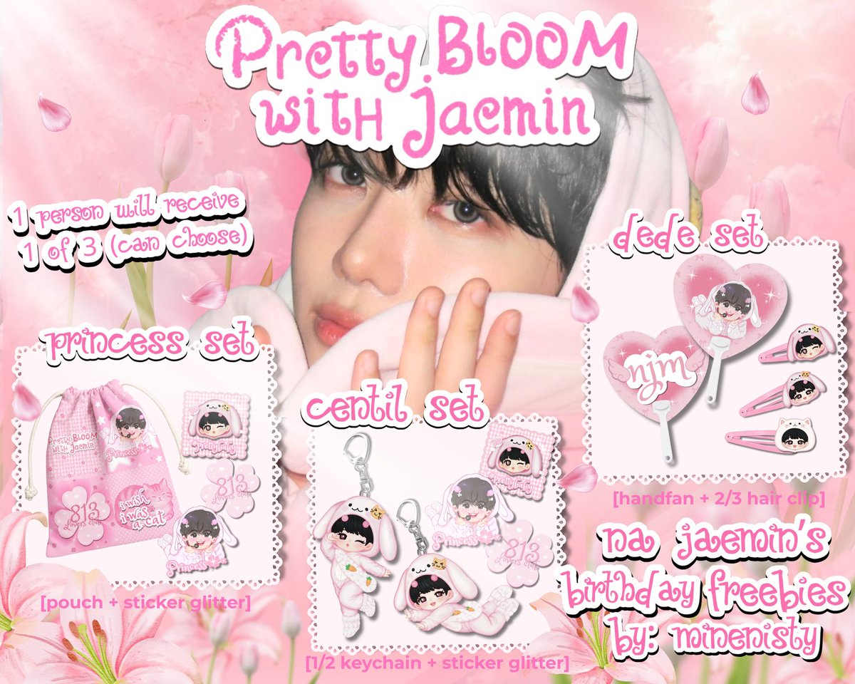 minenisty's tweet photo. 𝑷𝒓𝒆𝒕𝒕𝒚 𝑩𝒍𝒐𝒐𝒎 𝒘𝒊𝒕𝒉 𝑱𝒂𝒆𝒎𝒊𝒏 𑣲⋆.ᐟ
birthday freebies by @minenisty 

𖦹 rt &amp; like this tweet. 
𖦹 must love JAEMIN. 
𖦹 strictly for JNJMzen only. 
𖦹 fill the form : https://t.co/iRQyZba7rt 

🪷 1 person can choose the package. 

end: 22/8 23.59

💌 Good Luck! https://t.co/t75caMF2M2