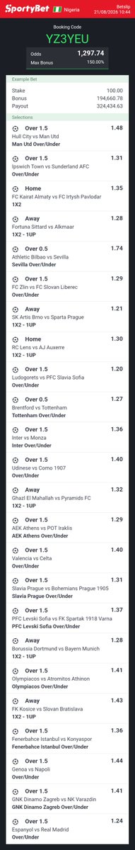 BigRoyceNG's tweet photo. We pary all our ticket 🎟 boom this weekend .God have mercy on our ticket 🤲📿.

SHARP 1K ODD  : YZ3YEU

#sportybet #weekendgames #sportybetcode https://t.co/PqECw5h30r