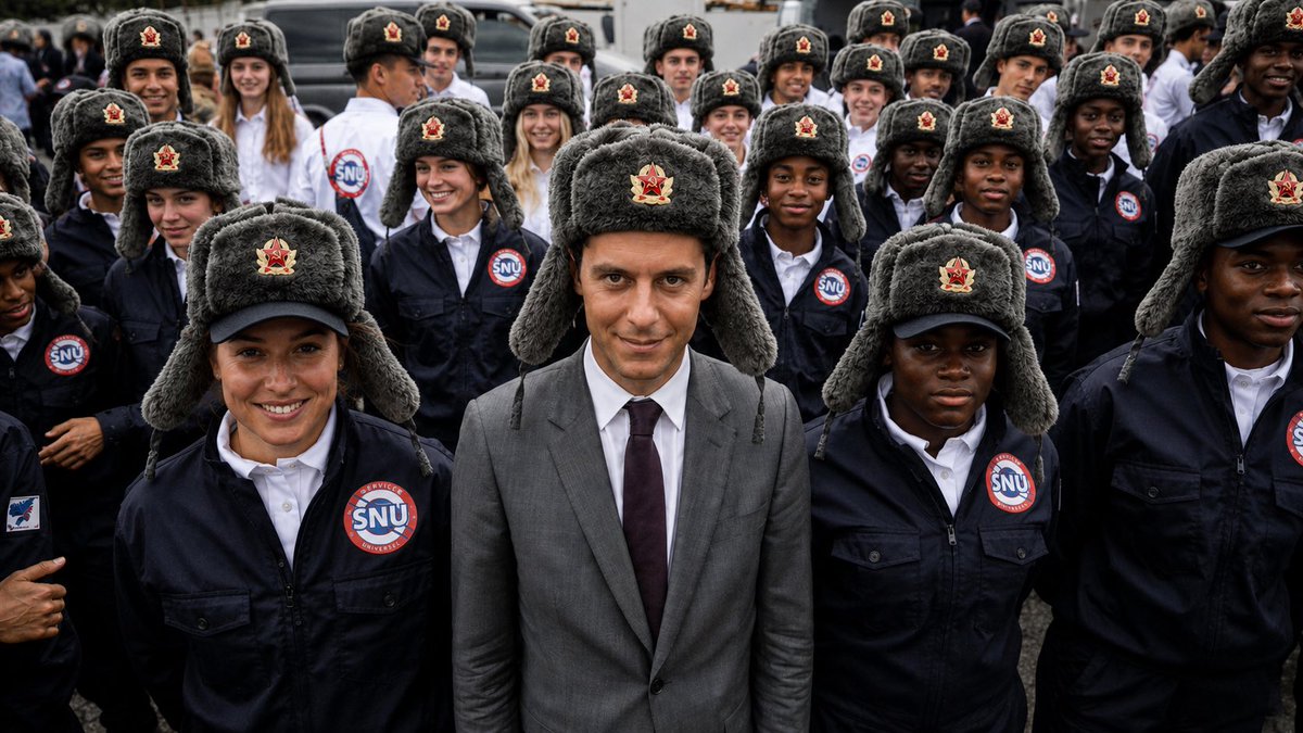 Poulin2012's tweet photo. Gabriel Attal. Sans les Russes, sa campagne est invisible. Comme son programme d’ailleurs, invisible. https://t.co/ANwKbPiJzD