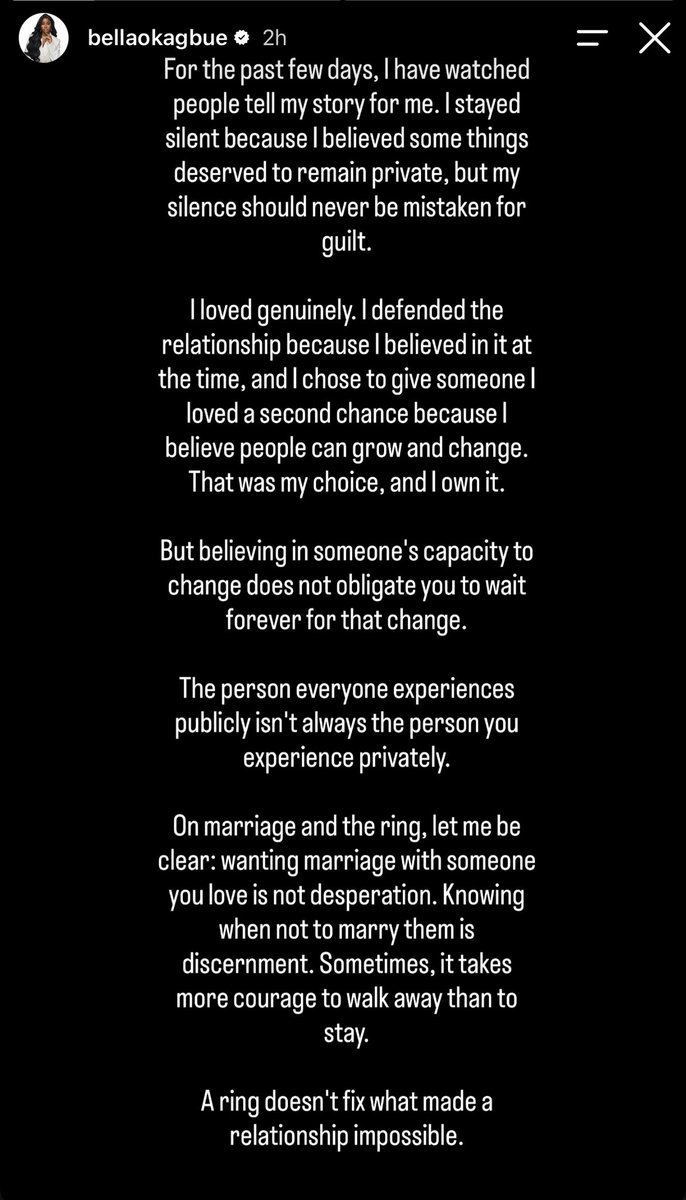 bigHotbaby1's tweet photo. Bella posted on her Instagram Story about her breakup with Sheggz. https://t.co/spZ1qLdQq8