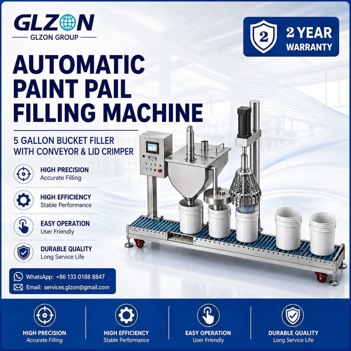 GlzonM's tweet photo. π± WhatsApp: +86 133 0188 8847
π§ Email: services.glzon@gmail.com
#AutomaticPaintFillingMachine #PaintPailFillingMachine #5GallonFillingMachine #PaintBucketFiller #PailFillingMachine #PaintFillingEquipment #ConveyorSystem #LidCrimper #PailLidCrimping https://t.co/QS2wC5ekM6