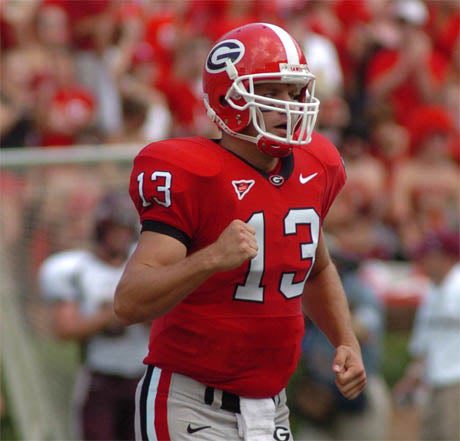 20YearsAgoSport's tweet photo. Georgia head coach Mark Richt announced that senior QB Joe Tereshinski III will start the season opener for the Bulldogs. 

RS Freshman Joe Cox will be the backup with Blake Barnes and Matthew Stafford as co-#3 on the depth chart. https://t.co/lT4AgxwVRG