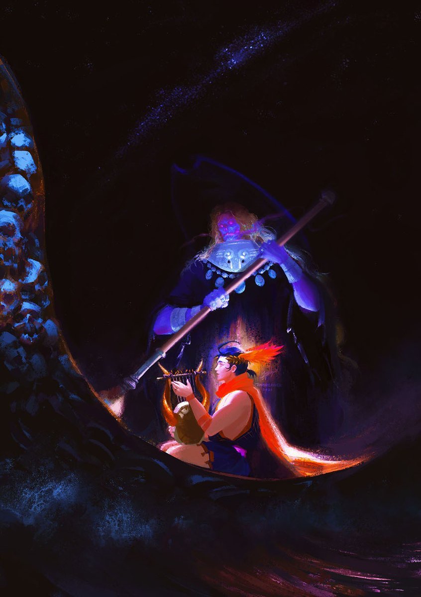 Toydreamings's tweet photo. Little Boatride Date 🧡💜 #hades2 https://t.co/VHgDDjXDQq