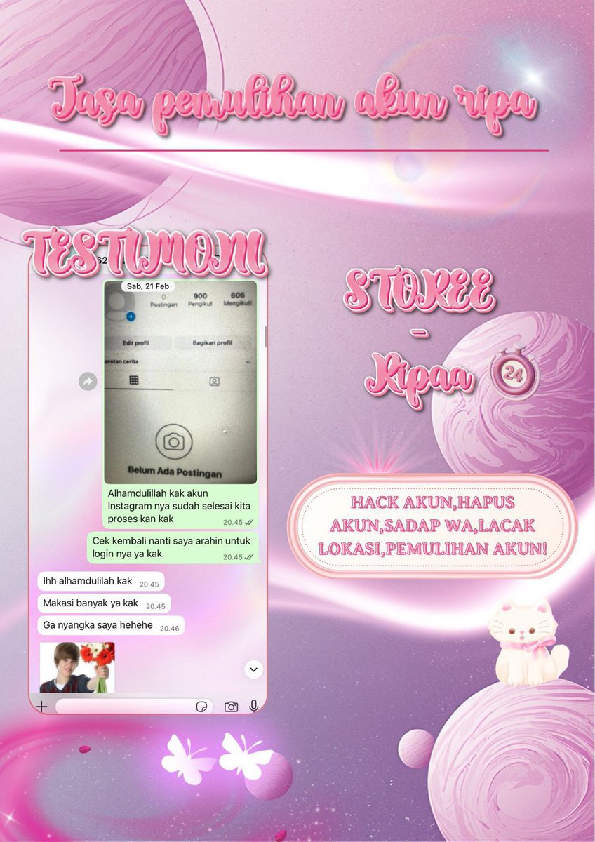 blleou's tweet photo. OPEN ALL JASA🛍️ 

-🎀ASA HAPUS AKUN
-🎀JASA PEMULIHAN DAN BALIKIN -🎀AKUN LUPA PASSWORD/ KE HACK
-🎀JASA LACAK LOKASI 
-🎀JASA SADAP WA 
-🎀JASA LACAK HP HILANG BY NO HP/IMEI  #zonauang
•JASA HACK / PEMULIHAN AKUN 
(EMAIL,IG,WA, TWITTER/X,FB,TIKTOK)

Wa yg ada di bio profil..!! https://t.co/sOJAbfEfAV