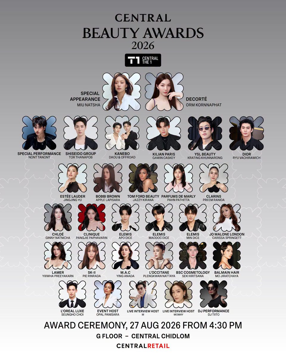 JanJingjing_TH's tweet photo. Central Beauty Awards 2026
Discover the latest beauty trends at the most anticipated awards of the year. 
Meet top celebrities including Khun Miu Natsha, Khun Orm Kornnaphat and many more. 

#jingjingyu #จิงจิงยู 

Enjoy live performances by Khun Nont Tanon, DJ Tiito beauty and brand offers and curated activities 
On 27 Aug 2026 at Beauty Galerie, G Floor, Central Chidlom.

#CentralBeautyAwards2026
#centralchidlom