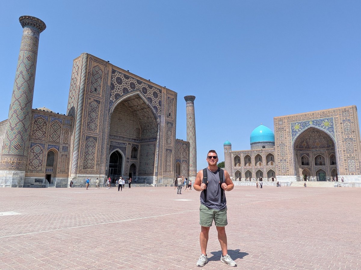 superjascooper's tweet photo. Samarkand, Uzbekistan is filled with excellent sights, including gorgeous tiled Madrasahs and mausoleums. This is becoming more on the tourist radar, and if it's not on yours yet, Uzbekistan is waiting for you! https://t.co/7Or8kQewIS
