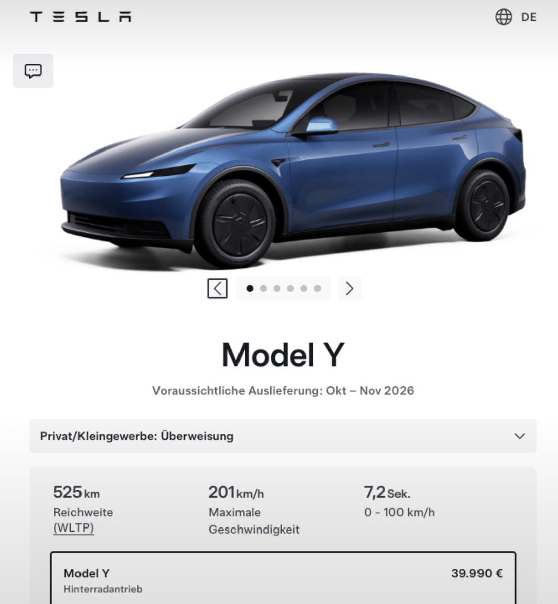MAX_aktein's tweet photo. Der neue Farbton "Coastal Blue" steht dem $TSLA Model Y richtig gut.

Mal sehen, ob das hilft, dass es das meistverkaufte Auto der Welt bleibt. https://t.co/RAcjPQrQoF