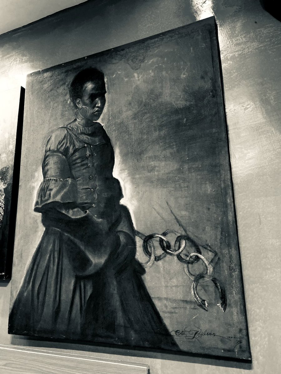 TDBookstores's tweet photo. BLACK SLAVE FREEDOM.

This painting isn't about Slavery . It's about what comes after. It is about the first breath of a free woman. Liberation is not just breaking chains, it is standing long enough to decide who you are without anybody. https://t.co/Nm8Y2DZGG1
