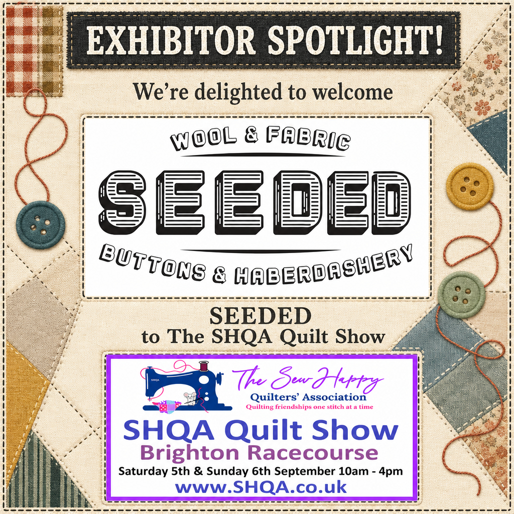SHQAUK's tweet photo. π Exhibitor Spotlight π
We're delighted to welcome Seeded to The SHQA Quilt Show! Come and visit them at Brighton Racecourse on 5th & 6th September 2026.
π https://t.co/OlG6xldCQZ
#SHQAQuiltShow2026 #Quilting #Sewing #Stitching #QuiltShow #Patchwork #Haberdashery https://t.co/m01DdCcTSQ
