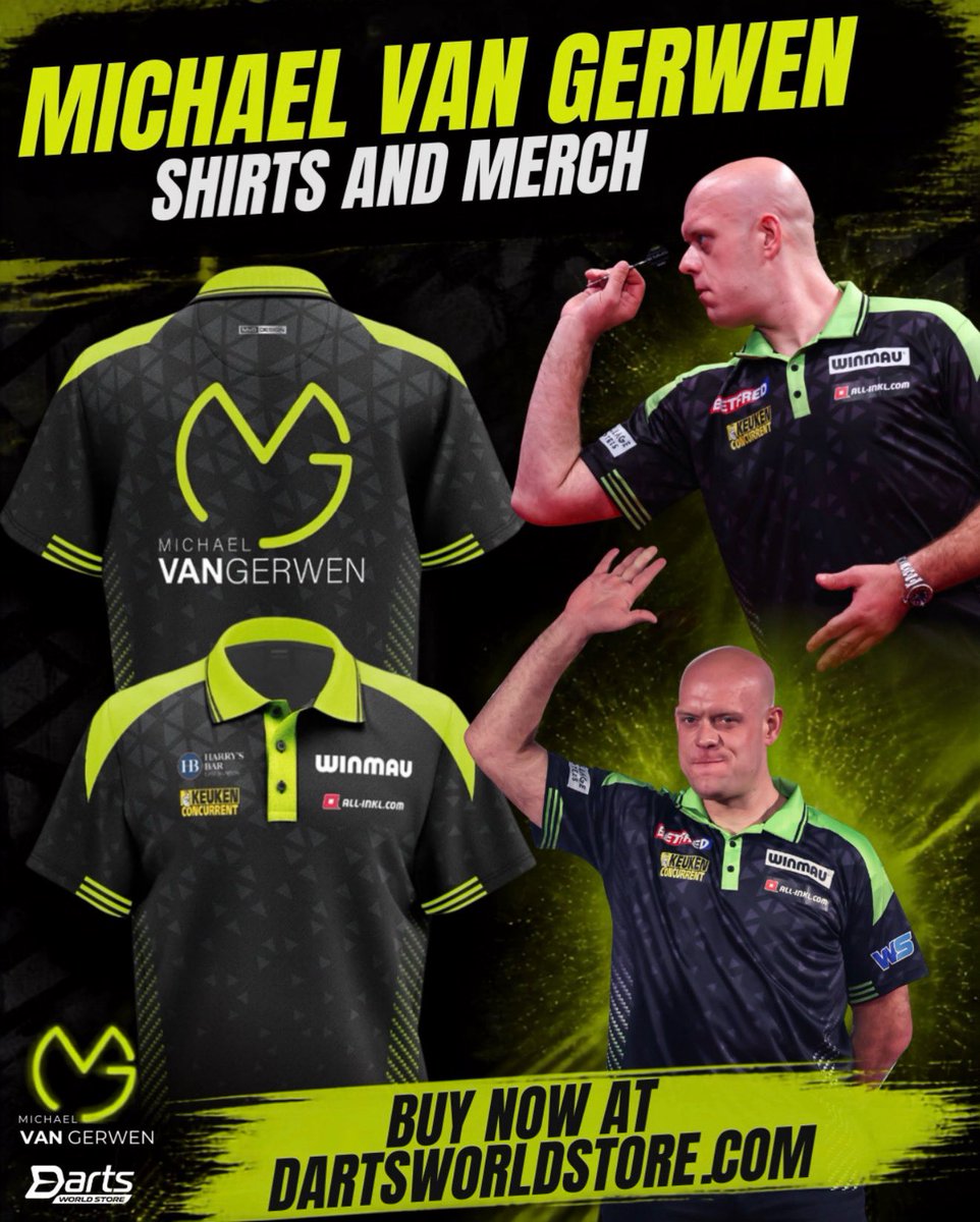Darts_World's tweet photo. 𝐌𝐈𝐂𝐇𝐀𝐄𝐋 𝐕𝐀𝐍 𝐆𝐄𝐑𝐖𝐄𝐍 𝐂𝐎𝐋𝐋𝐄𝐂𝐓𝐈𝐎𝐍 💚
Official Michael van Gerwen shirts and merchandise are available now.
🛒 Shop the collection today at 𝐃𝐚𝐫𝐭𝐬𝐖𝐨𝐫𝐥𝐝𝐒𝐭𝐨𝐫𝐞.𝐜𝐨𝐦
👉 https://t.co/gFM7rmvkyT
#MichaelVanGerwen #MVG #Darts #DartsWorldStore https://t.co/gaJIx27Rx3