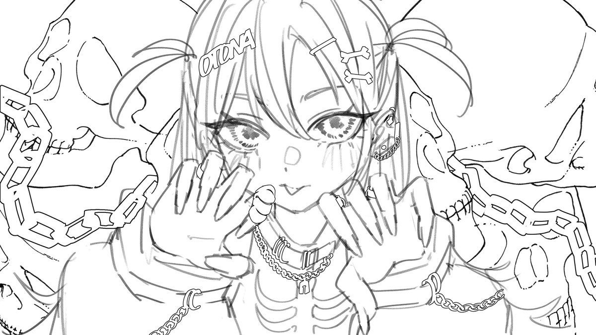 sin_ggez's tweet photo. #このタグを見た人はラフ画とその完成絵を見せる 
線画の段階でところどころラフ無視する https://t.co/aneuKoGUSx