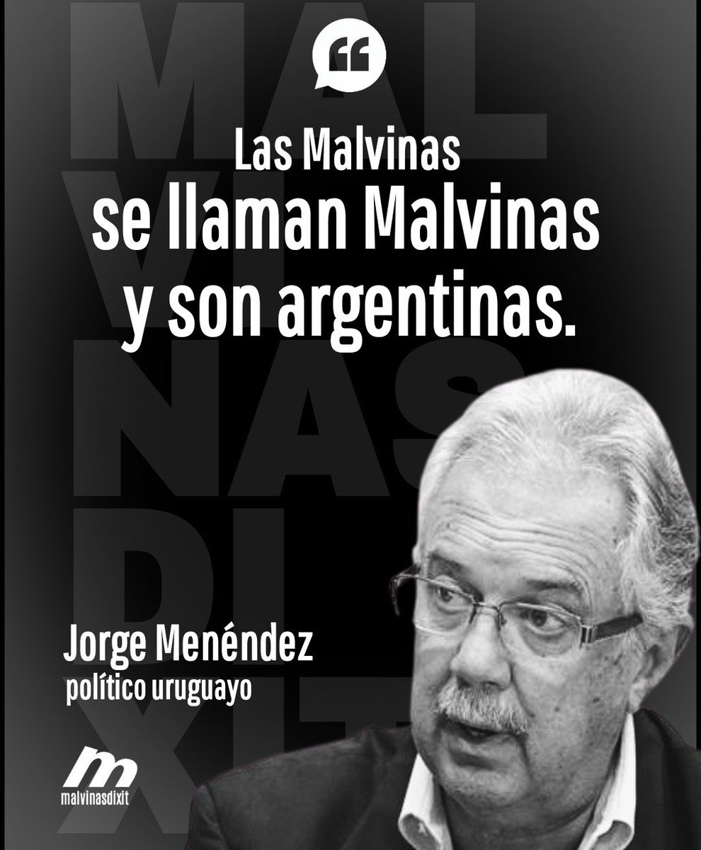 malvinasdixit's tweet photo. Jorge Menéndez | político uruguayo:
"Las Malvinas se llaman #Malvinas y son argentinas"
#malvinasdixit https://t.co/zaIzDSlLkD