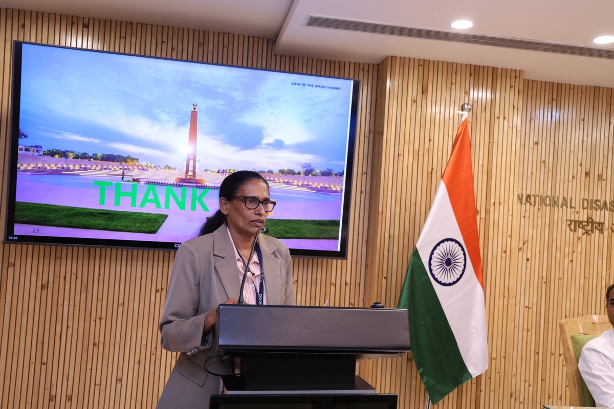 ndmaindia's tweet photo. Referring to Cyclone Fengal (2024) and Cyclone Ditwah (2025), she stressed the need for stronger regional cooperation, preparedness and knowledge-sharing to build disaster-resilient communities.
#cyclone #disasterriskreduction #recovery #relief https://t.co/i8e8t37AFf
