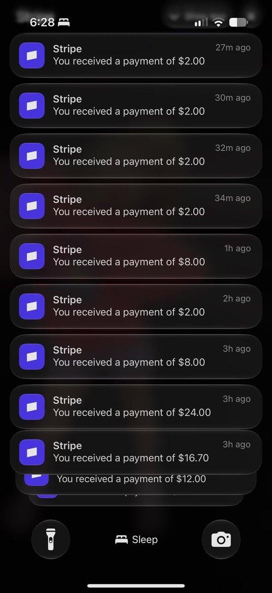 MakerThrive's tweet photo. woke up to INSANITY!!! 

look at all these stripe notifications 👀🚀🔥

1. saw https://t.co/P4hvfbwIEh by @jonathan_wilke 
2. built https://t.co/bUQf0hyzTi on @Replit 
3. bought $42 ad 
4. sales exploding!!!!!! 

so many cool companies! https://t.co/PYAtaezs1m