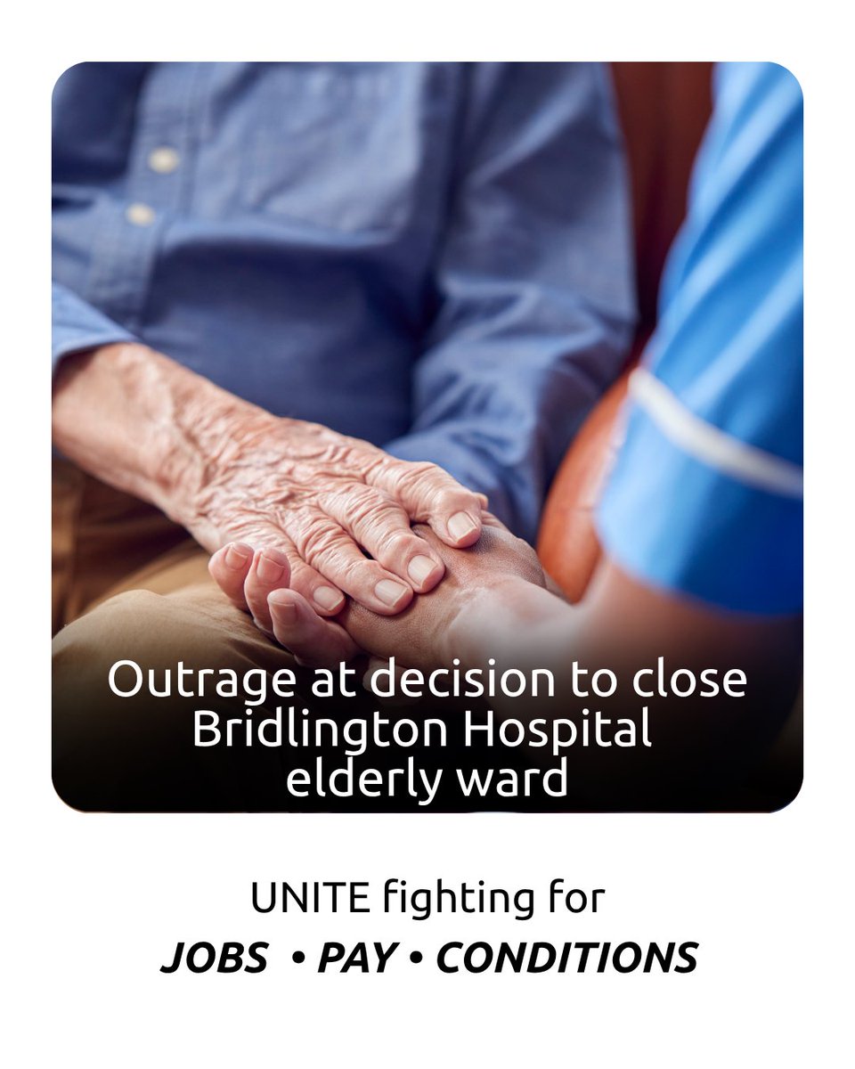 UniteNEYH's tweet photo. 🏥 Closing Bridlington Community Unit ‘worst possible outcome’ for patients and staff

Unite officer Chris D said “The trust claims that services at #Bridlington Hospital are actually going to increase while announcing the closure of one of its most crucial wards"

#UniteNEYH https://t.co/Z9D7oEHp3i