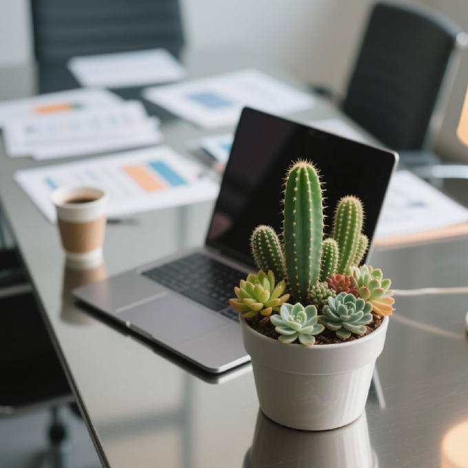 alexlopes3's tweet photo. A tidy desk = a tidy mind  Swapped messy cables for a magnetic cable organizer and added a small potted succulent—so much focus for today’s work! https://t.co/bp1kEVjw0E