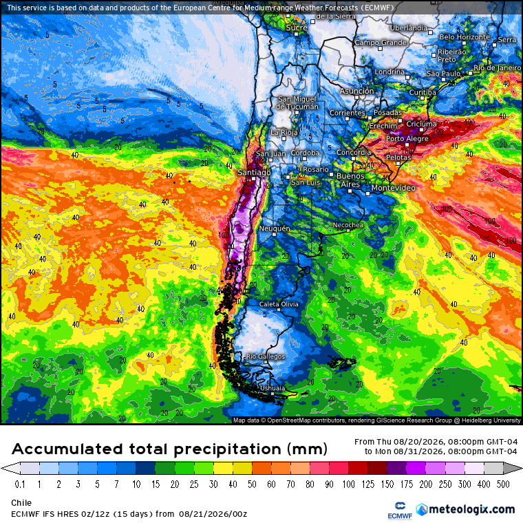 EdoWeatherman's tweet photo. Reporte matutino. Modelos difieren en sus proyecciones.

Los modelos más relevantes presentan diferencias abismales respecto a las lluvias del tren de sistemas frontales de la próxima semana.
El modelo europeo proyecta montos totales sobre 150-200 mm en varios sectores del tramo Maule a Los Lagos y más de 70-130 mm en regiones de Valparaíso, Metropolitana y O'Higgins. Para Coquimbo sobre 40-70 mm concentrados en la parte sur.
El modelo GFS proyecta mucho menos para la zona central y norte chico, además dado que a partir de este modelo se analizan los ríos atmosféricos, se ve que el RA sería débil.

En resumen, si estos modelos no se alinean, el pronóstico será un dolor de cabeza dada las grandes diferencias.

Esta tarde actualizaré.