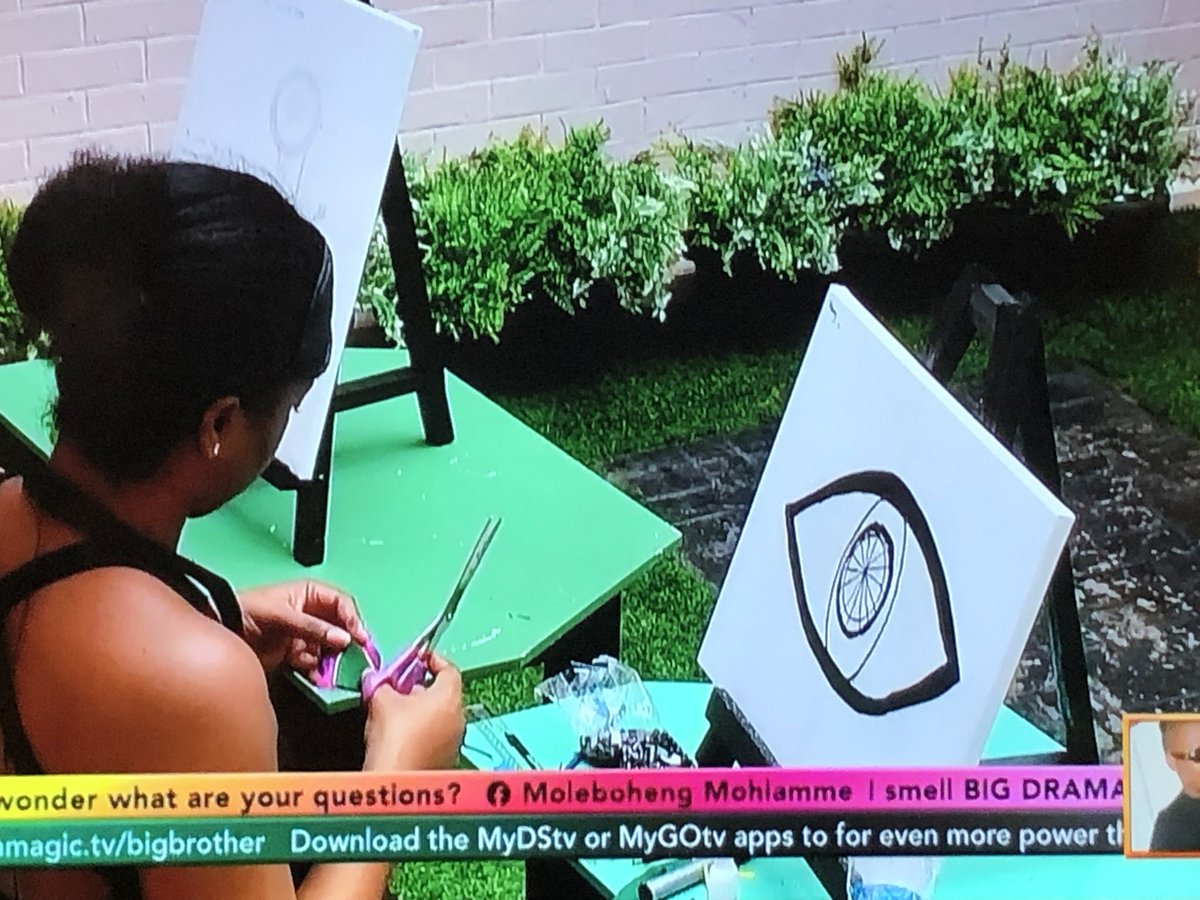 hort_white's tweet photo. HMs and their paintings today in line with their task today 
#Bbnaija https://t.co/Brf8yZ49DE