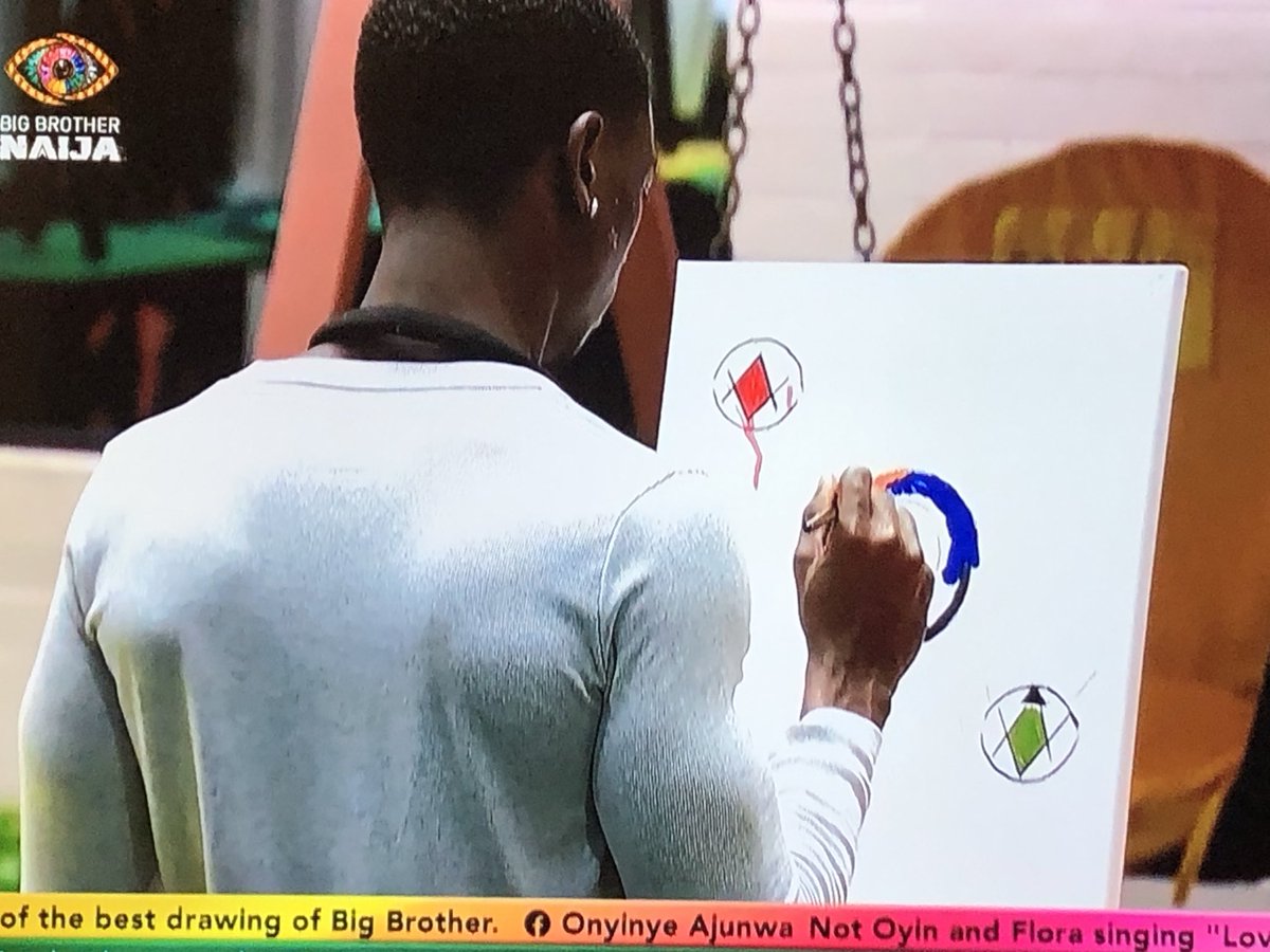 hort_white's tweet photo. HMs and their paintings today in line with their task today 
#Bbnaija https://t.co/Brf8yZ49DE