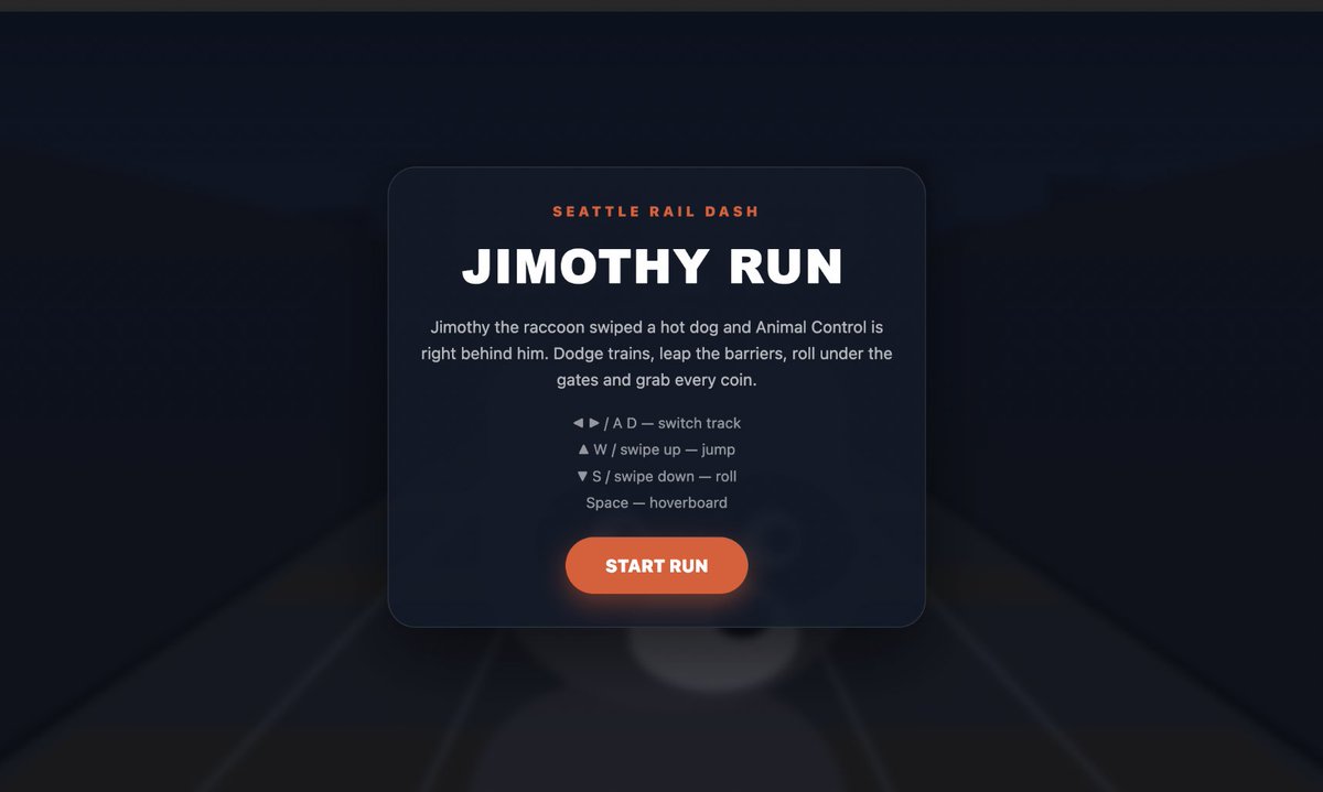 Jimothydaracoon's tweet photo. JIMOTHY RUN APP BETA https://t.co/kUvD0ryf2R